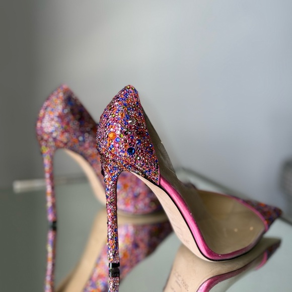 New JIMMY CHOO Cass 110 Clear Plexi Mini Multi Rainbow Crystal Pumps $2,495 39 - Picture 10 of 14
